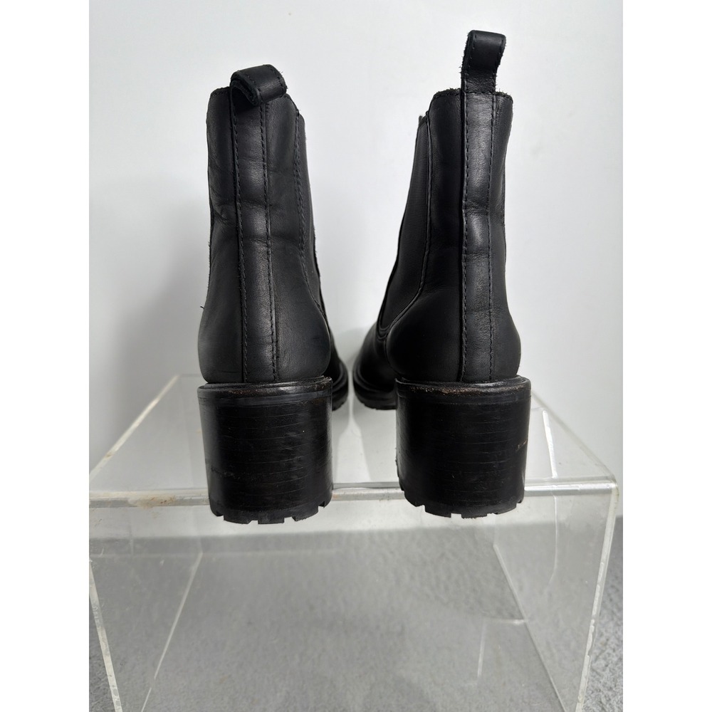 Thursday Boot Co Legend Black Leather Chelsea Block Heel Lug Sole Boots Womens 6 - Picture 4 of 9